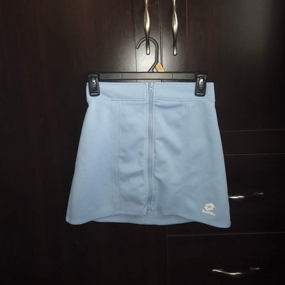 Zara Blue Zip-Up Lotto Skirt
